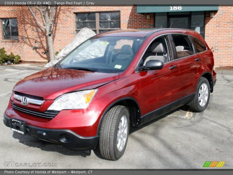 Tango Red Pearl / Gray 2009 Honda CR-V EX 4WD