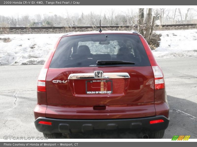 Tango Red Pearl / Gray 2009 Honda CR-V EX 4WD