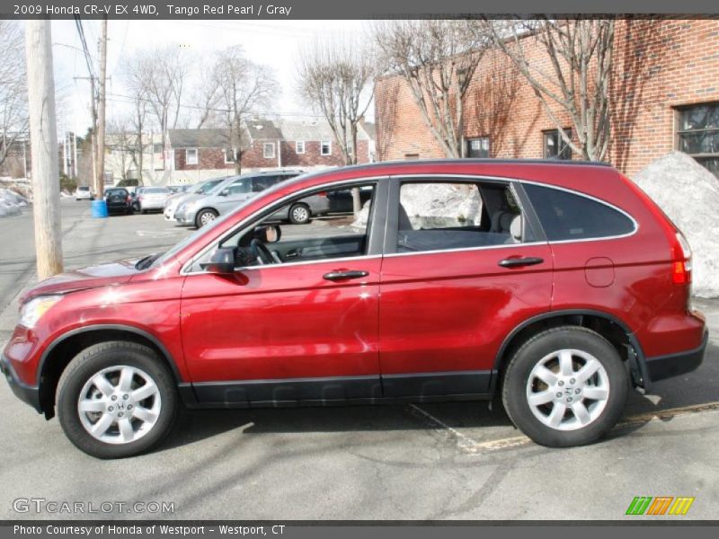 Tango Red Pearl / Gray 2009 Honda CR-V EX 4WD