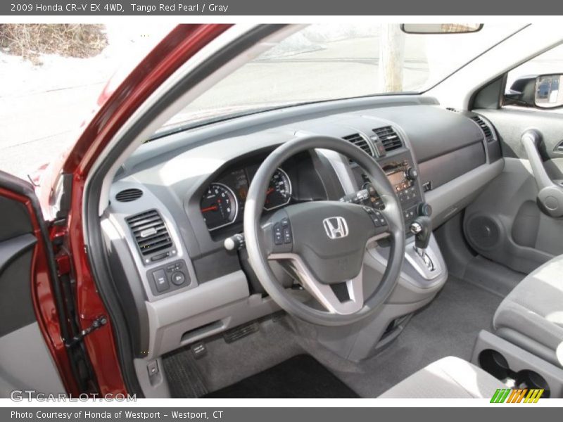 Tango Red Pearl / Gray 2009 Honda CR-V EX 4WD