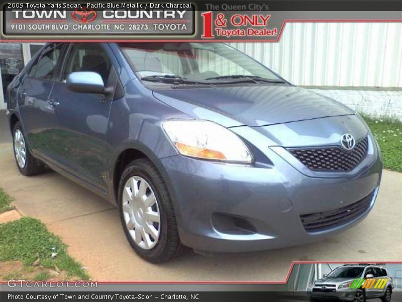 Pacific Blue Metallic / Dark Charcoal 2009 Toyota Yaris Sedan