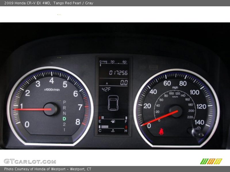 Tango Red Pearl / Gray 2009 Honda CR-V EX 4WD