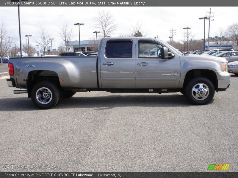 Steel Gray Metallic / Ebony 2008 GMC Sierra 3500HD SLT Crew Cab 4x4 Dually