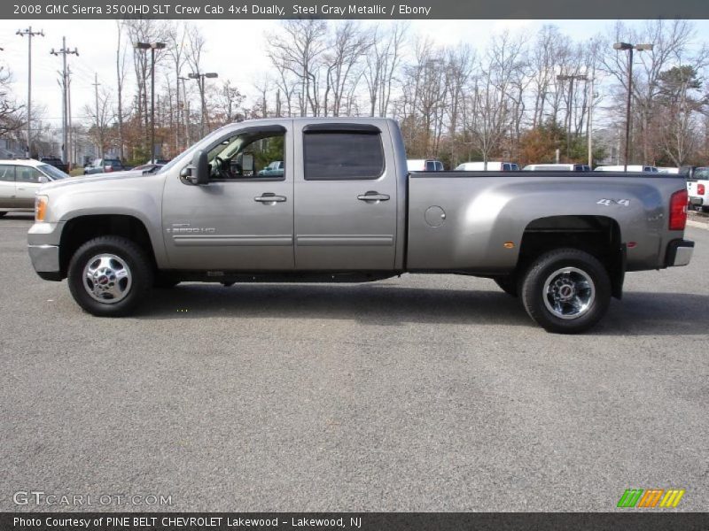 Steel Gray Metallic / Ebony 2008 GMC Sierra 3500HD SLT Crew Cab 4x4 Dually