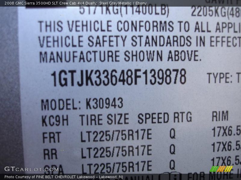 Steel Gray Metallic / Ebony 2008 GMC Sierra 3500HD SLT Crew Cab 4x4 Dually