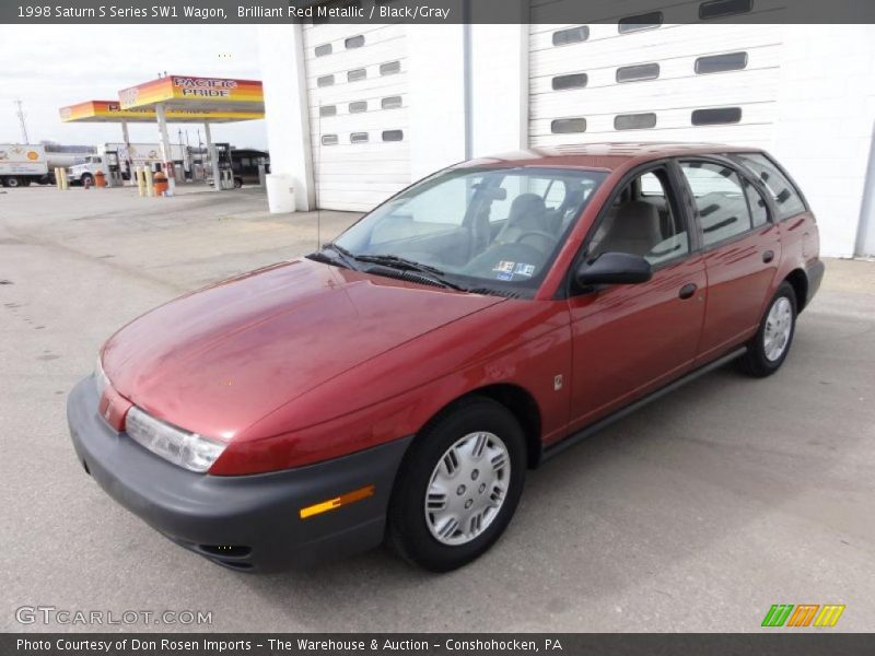 Brilliant Red Metallic / Black/Gray 1998 Saturn S Series SW1 Wagon
