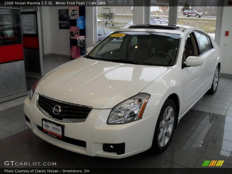 Winter Frost Pearl / Cafe Latte 2008 Nissan Maxima 3.5 SE