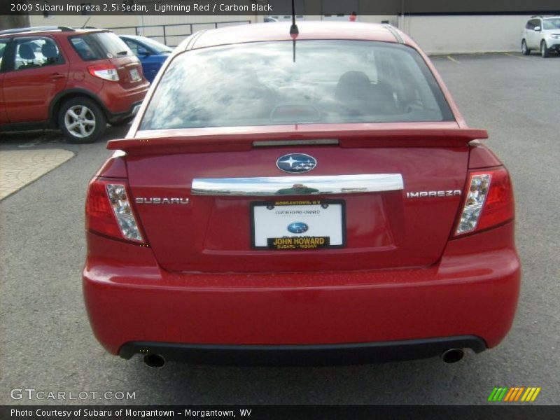Lightning Red / Carbon Black 2009 Subaru Impreza 2.5i Sedan