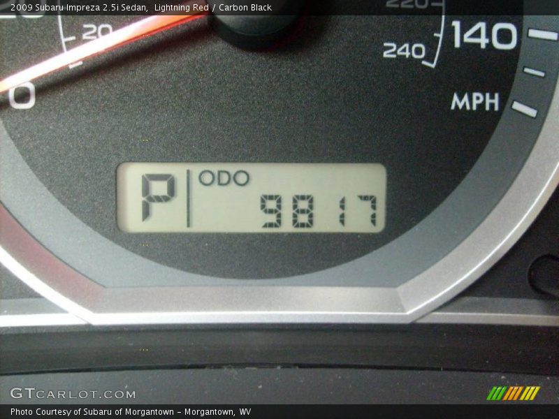 Lightning Red / Carbon Black 2009 Subaru Impreza 2.5i Sedan