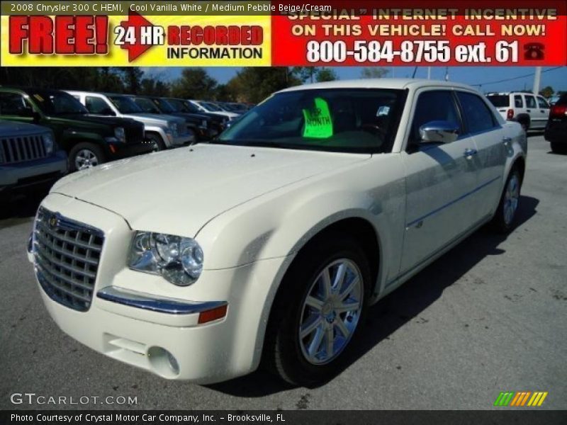 Cool Vanilla White / Medium Pebble Beige/Cream 2008 Chrysler 300 C HEMI