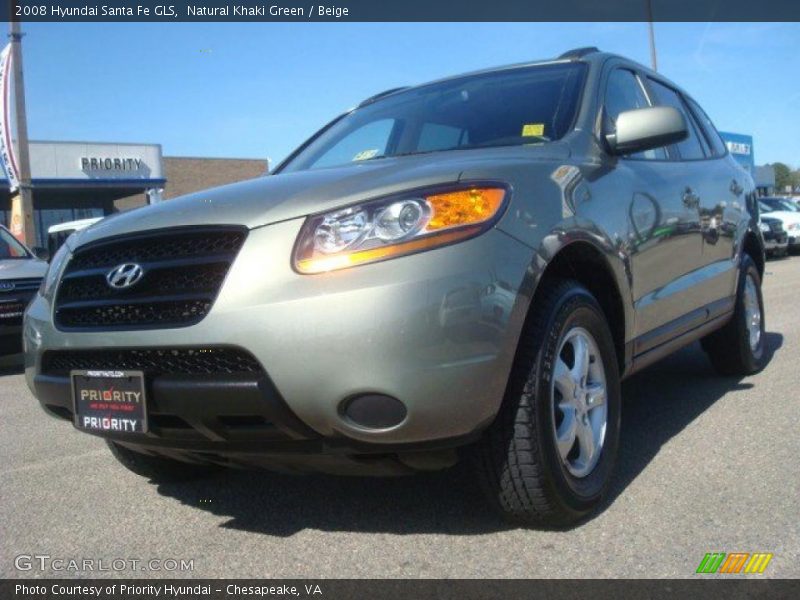 Natural Khaki Green / Beige 2008 Hyundai Santa Fe GLS