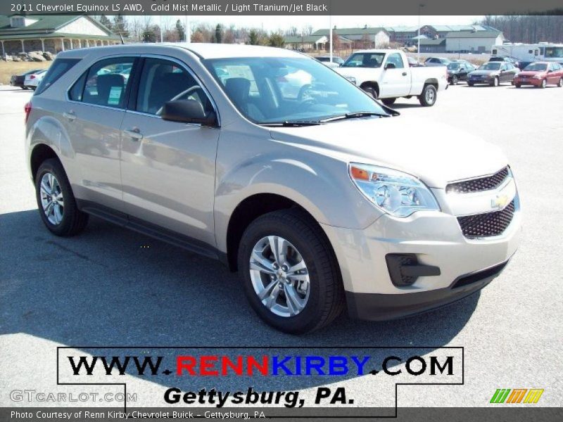 Gold Mist Metallic / Light Titanium/Jet Black 2011 Chevrolet Equinox LS AWD
