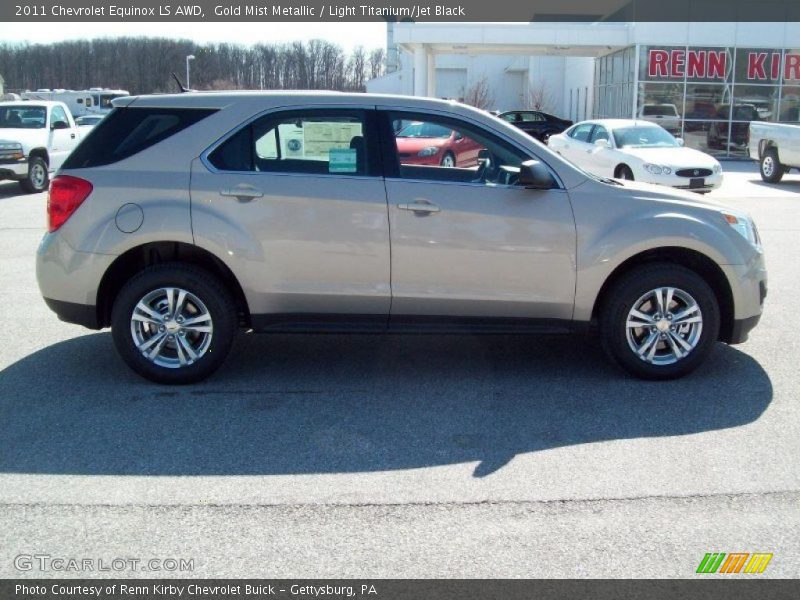 Gold Mist Metallic / Light Titanium/Jet Black 2011 Chevrolet Equinox LS AWD