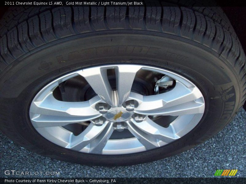 Gold Mist Metallic / Light Titanium/Jet Black 2011 Chevrolet Equinox LS AWD