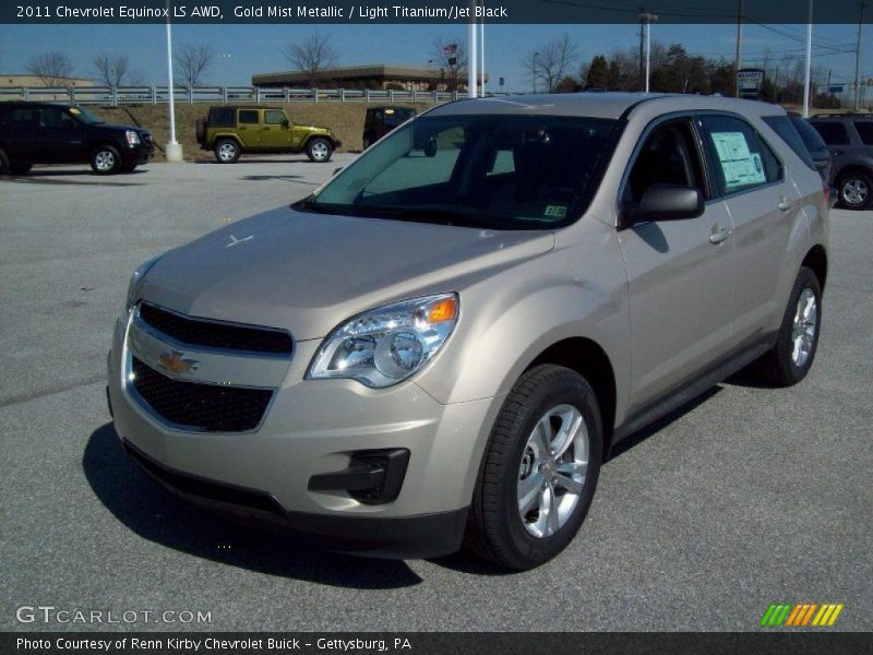 Gold Mist Metallic / Light Titanium/Jet Black 2011 Chevrolet Equinox LS AWD