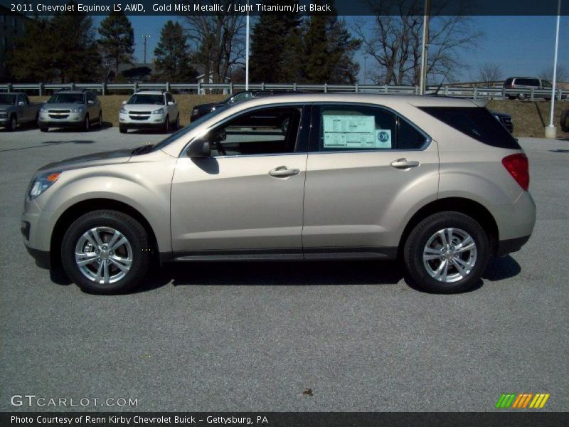 Gold Mist Metallic / Light Titanium/Jet Black 2011 Chevrolet Equinox LS AWD