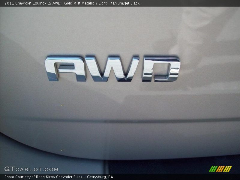 Gold Mist Metallic / Light Titanium/Jet Black 2011 Chevrolet Equinox LS AWD