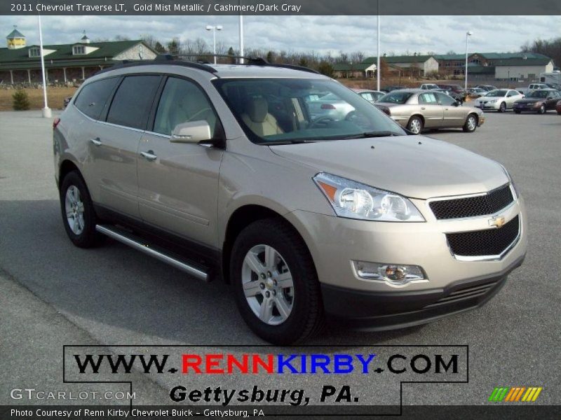 Gold Mist Metallic / Cashmere/Dark Gray 2011 Chevrolet Traverse LT