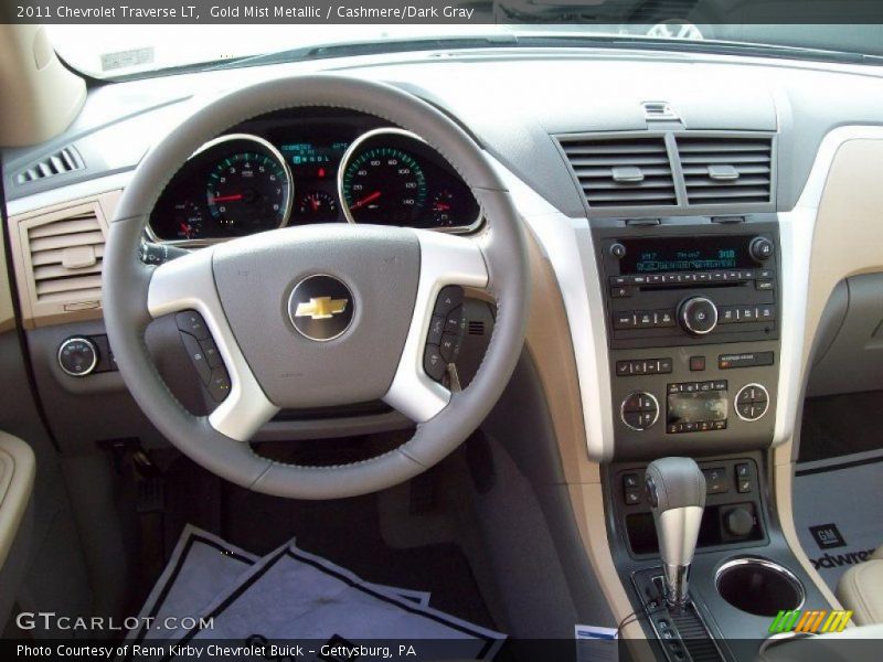 Gold Mist Metallic / Cashmere/Dark Gray 2011 Chevrolet Traverse LT