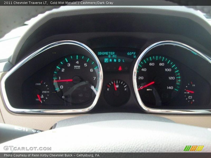 Gold Mist Metallic / Cashmere/Dark Gray 2011 Chevrolet Traverse LT