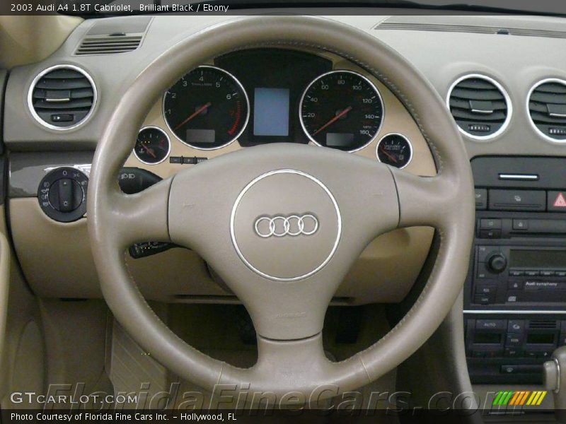 Brilliant Black / Ebony 2003 Audi A4 1.8T Cabriolet