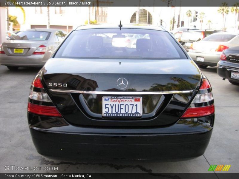 Black / Black 2007 Mercedes-Benz S 550 Sedan