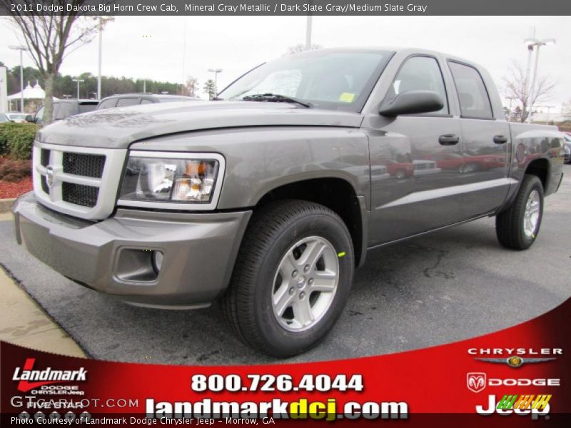 Mineral Gray Metallic / Dark Slate Gray/Medium Slate Gray 2011 Dodge Dakota Big Horn Crew Cab