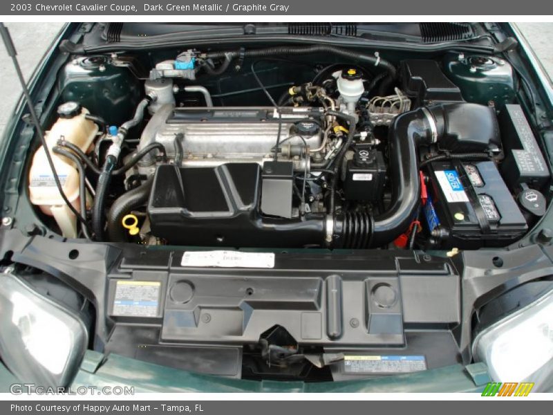 Dark Green Metallic / Graphite Gray 2003 Chevrolet Cavalier Coupe