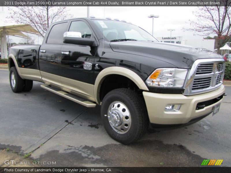 Front 3/4 View of 2011 Ram 3500 HD Laramie Longhorn Crew Cab 4x4 Dually