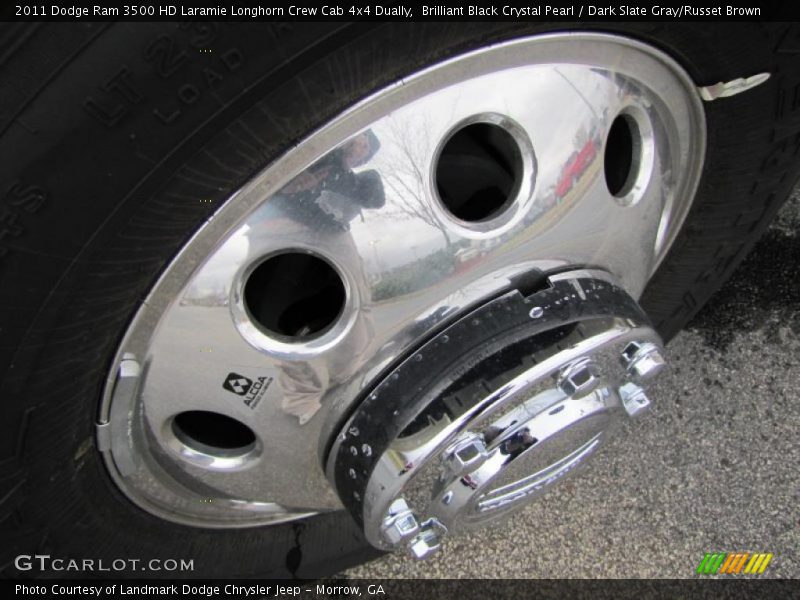 Brilliant Black Crystal Pearl / Dark Slate Gray/Russet Brown 2011 Dodge Ram 3500 HD Laramie Longhorn Crew Cab 4x4 Dually