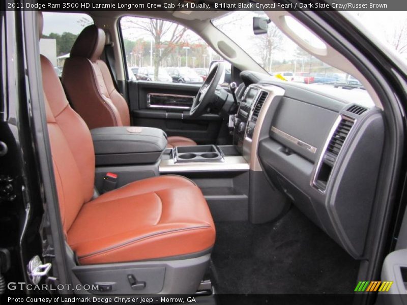  2011 Ram 3500 HD Laramie Longhorn Crew Cab 4x4 Dually Dark Slate Gray/Russet Brown Interior