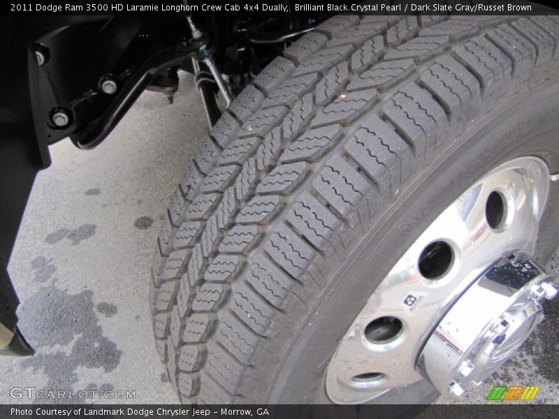Brilliant Black Crystal Pearl / Dark Slate Gray/Russet Brown 2011 Dodge Ram 3500 HD Laramie Longhorn Crew Cab 4x4 Dually