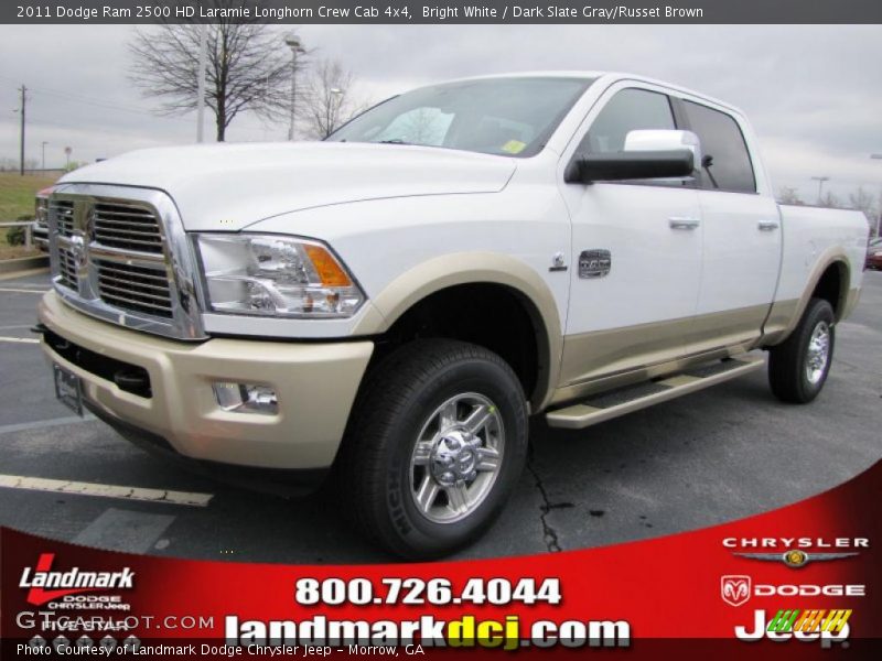 Bright White / Dark Slate Gray/Russet Brown 2011 Dodge Ram 2500 HD Laramie Longhorn Crew Cab 4x4