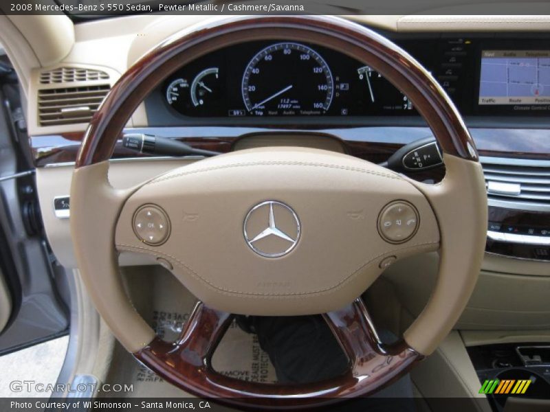Pewter Metallic / Cashmere/Savanna 2008 Mercedes-Benz S 550 Sedan