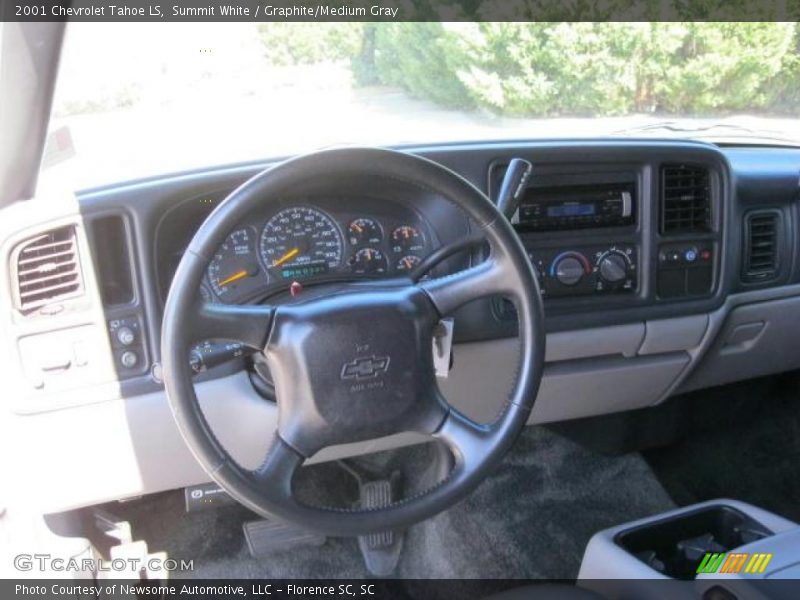 Summit White / Graphite/Medium Gray 2001 Chevrolet Tahoe LS