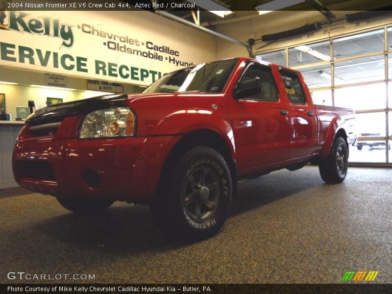 Aztec Red / Charcoal 2004 Nissan Frontier XE V6 Crew Cab 4x4