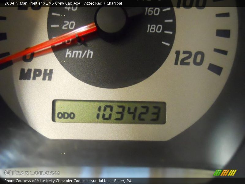 Aztec Red / Charcoal 2004 Nissan Frontier XE V6 Crew Cab 4x4