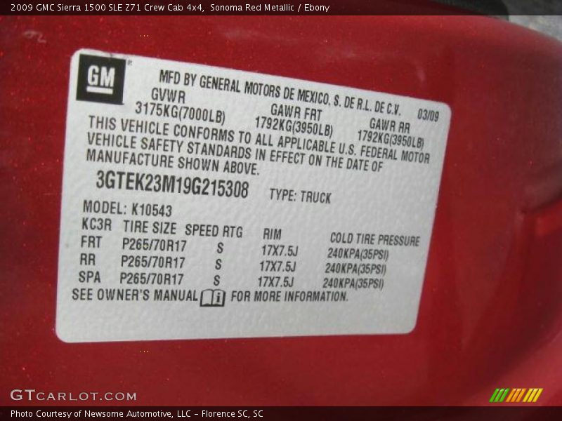 Sonoma Red Metallic / Ebony 2009 GMC Sierra 1500 SLE Z71 Crew Cab 4x4