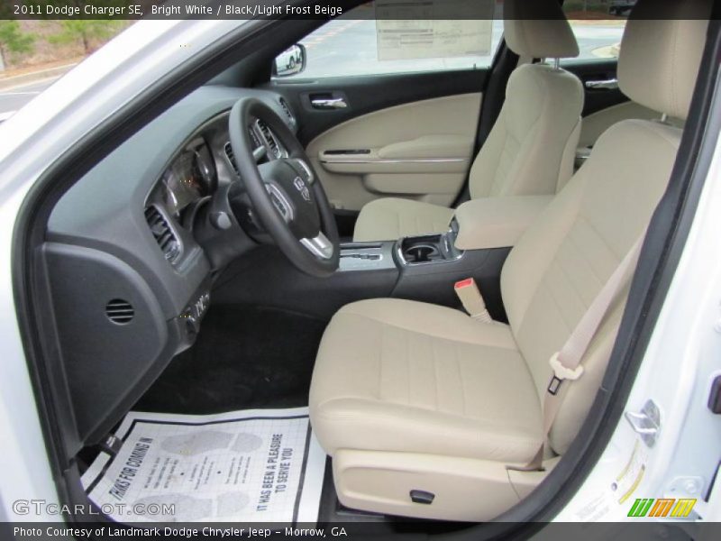 Bright White / Black/Light Frost Beige 2011 Dodge Charger SE