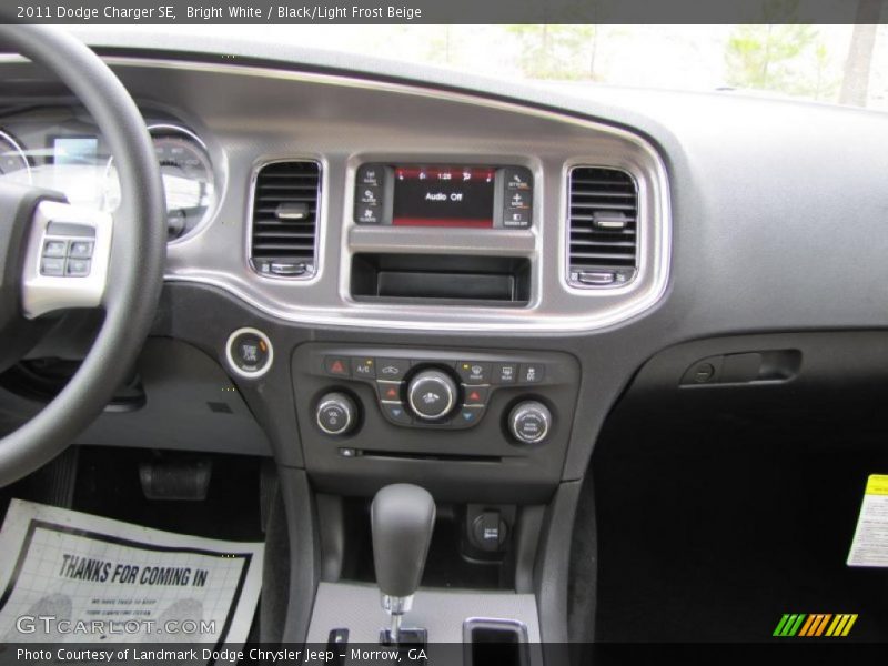 Bright White / Black/Light Frost Beige 2011 Dodge Charger SE