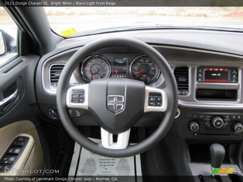 Bright White / Black/Light Frost Beige 2011 Dodge Charger SE