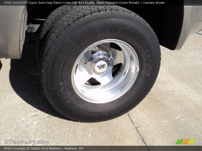 Dark Highland Green Metallic / Castano Brown 2003 Ford F350 Super Duty King Ranch Crew Cab 4x4 Dually