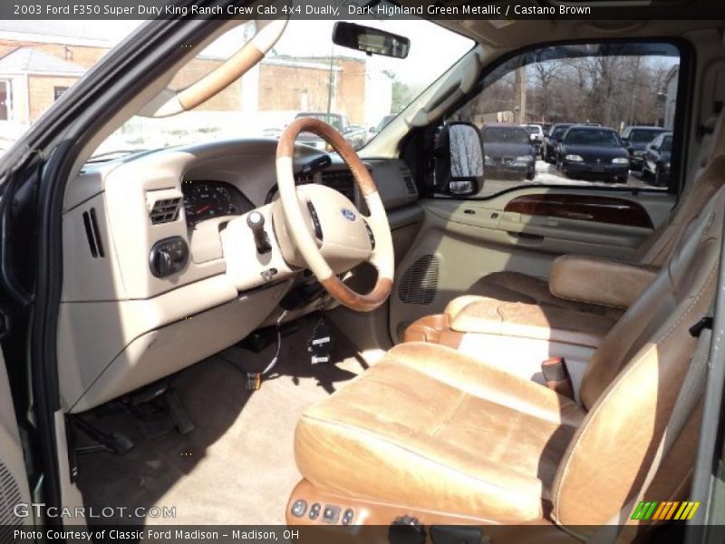 Dark Highland Green Metallic / Castano Brown 2003 Ford F350 Super Duty King Ranch Crew Cab 4x4 Dually