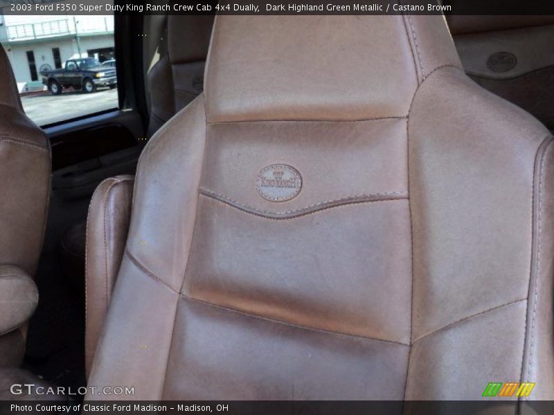 Dark Highland Green Metallic / Castano Brown 2003 Ford F350 Super Duty King Ranch Crew Cab 4x4 Dually