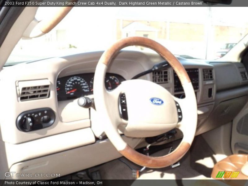 Dark Highland Green Metallic / Castano Brown 2003 Ford F350 Super Duty King Ranch Crew Cab 4x4 Dually