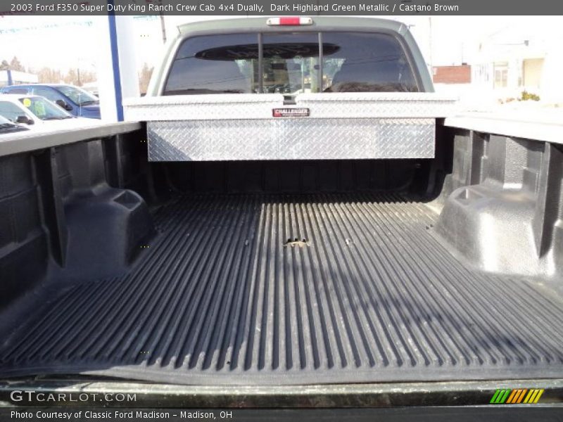Dark Highland Green Metallic / Castano Brown 2003 Ford F350 Super Duty King Ranch Crew Cab 4x4 Dually
