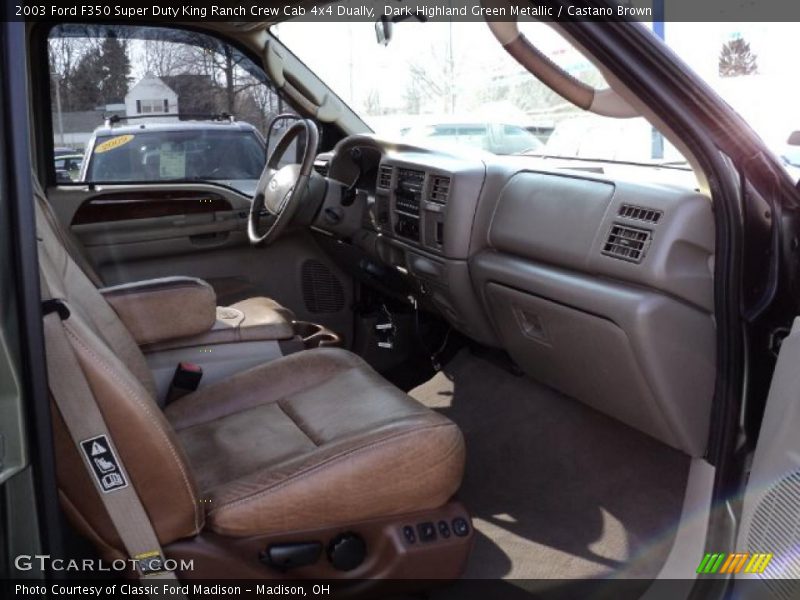 Dark Highland Green Metallic / Castano Brown 2003 Ford F350 Super Duty King Ranch Crew Cab 4x4 Dually