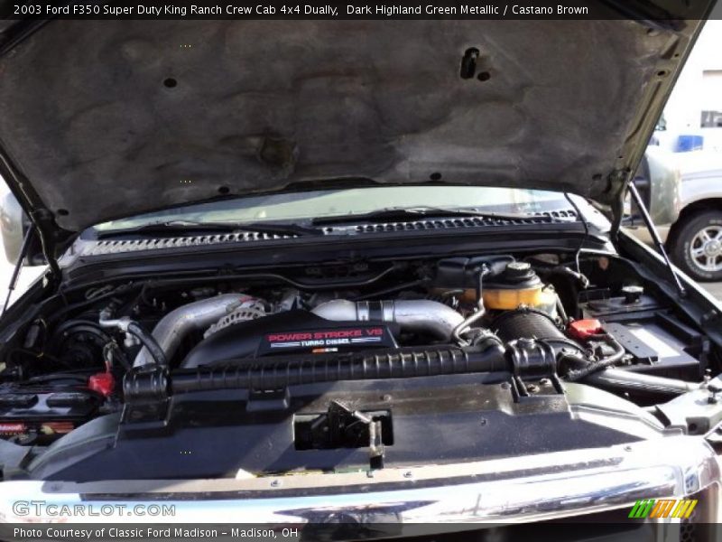 Dark Highland Green Metallic / Castano Brown 2003 Ford F350 Super Duty King Ranch Crew Cab 4x4 Dually