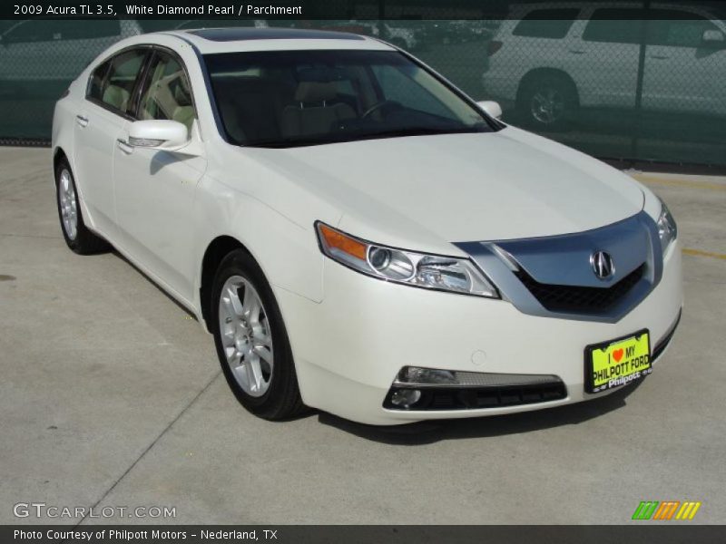 White Diamond Pearl / Parchment 2009 Acura TL 3.5