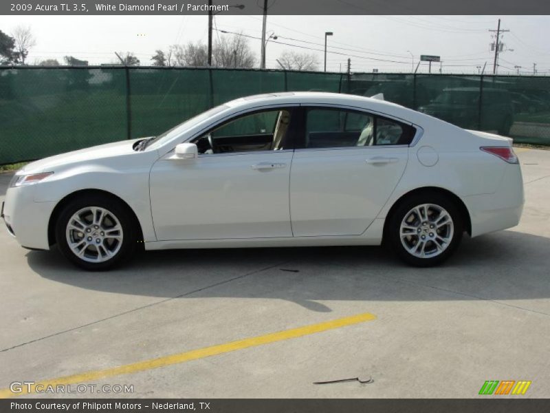 White Diamond Pearl / Parchment 2009 Acura TL 3.5